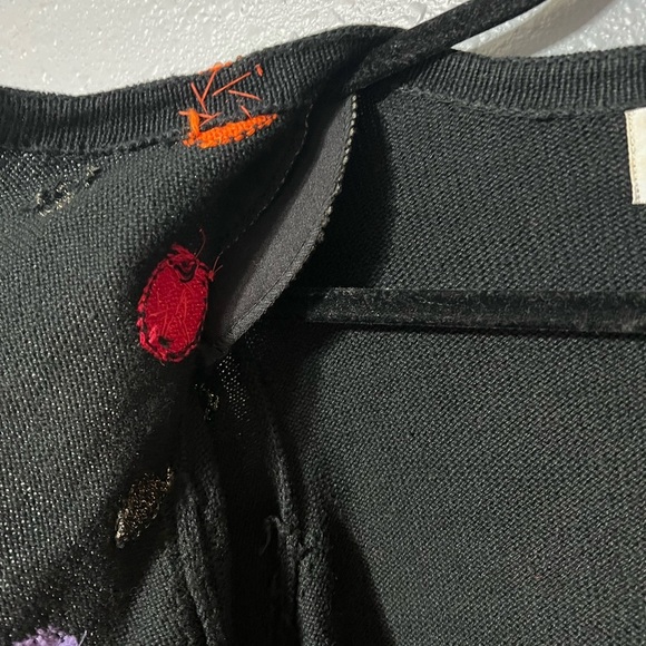 Vntg Jane’s Closet Beaded Circles Multicolor Sweater Cardigan SM Sequins/Beading - Picture 7 of 8